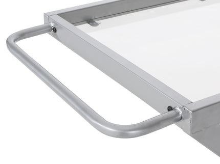 Modern Z Shaped Bar Cart With Tempered Glass Shelves - Silver