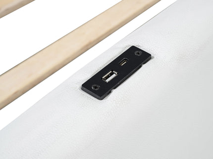 Platform Bed With Guardrail And Charging Station