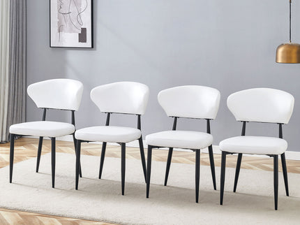 Minimalist Ergonomic Dining Chair With Curved Backres (Set of 4)