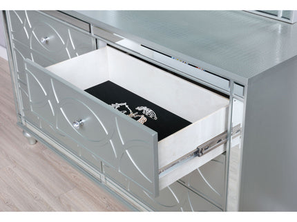 Arabesque - 6 Drawer Dresser - Silver