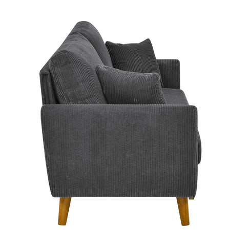 Upholstered Loveseat With Arms And Pillows