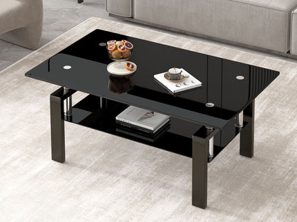 Tempered Glass Table With Storage