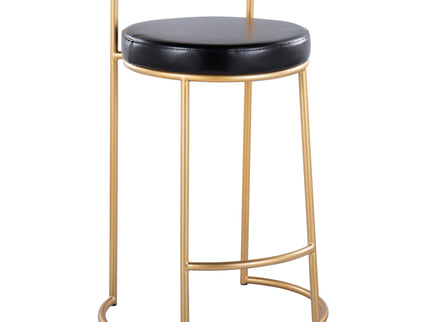 Fuji - Round Contemporary Fixed Height Counter Stool (Set of 2)