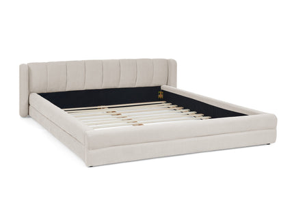 Modern Upholstered Bed Frame With Thick Fabric And Headboard