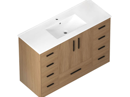 Bathroom Vanity With Abundant Storage 2 Soft Close Doors And 9 Drawers