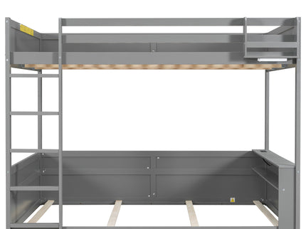 Bunk Bed With Built In Shelves, Storage Box, LED Light And USB Charging Station