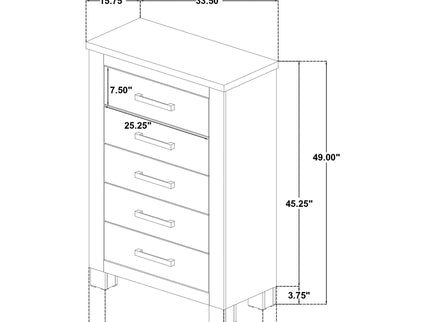 Sansome - 5 Drawer Bedroom Chest - Oak