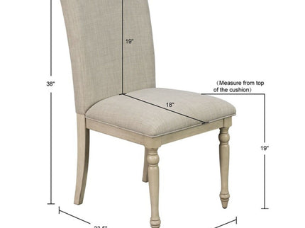 Fiona - Upholstered Dining Chair With Turned Legs (Set of 2) - Light Gray
