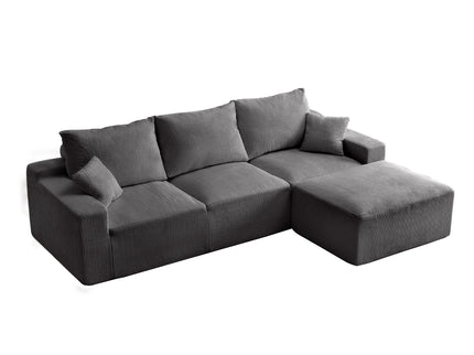 L Shaped Sectional Sofa, Full Compression 3 Seater Cloud Couch With Chaise