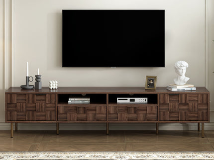 TV Stand With 2 Drawers, Media Console Table, Storage Cabinet With Cable Management