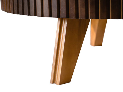 Round Retro Coffee With Solid Wood Legs