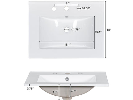 Bathroom Vanity With Sink, Modern Elegant Bathroom Storage Cabinet With 3 Drawers And Adjustable Shelves, Freestanding Vanity Set With Mirror Cabinet, Single Sink Bathroom Vanity