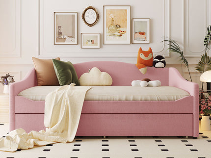 Upholstered Daybed With Light And Trundle