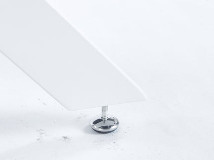 Dining Table With Cross Metal Leg And Tempered Glass, Modern Space Saving Kitchen Table For Living Room