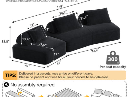 Modern Luxury Oversized Modular Sectional Sofa Set