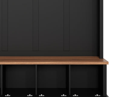 Hall Tree With Storage Bench Mudroom Coat Rack With 6 Hooks