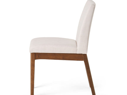 Dining Chairs With Upholstered Seat And Backrest (Set of 2) - Light Beige / Walnut