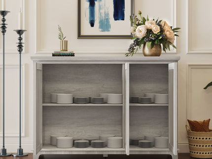 3 Door Mirrored Sideboard Cabinet With Adjustable Shelves