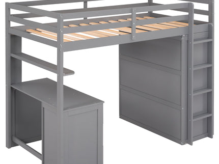 Loft Bed With Drawers, Desk, And Wardrobe