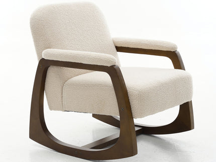 Curved Frame Rocking Accent Chair - Beige / Brown