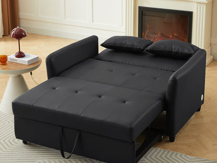 Convertible Sleeper Sofa Bed With 3 USB Ports