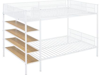 Bunk Bed With 5 Tier Shelves