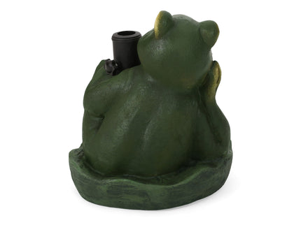 Charming Frog Prince Umbrella Base With Concrete Design - Green