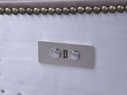 Metier - Power Motion Recliner - Gray / Aluminum