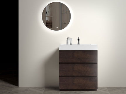Alice - Bathroom Vanity With Large Storage Freestanding Bathroom Vanity, Sink For Modern Bathroom, One-Piece Sink Basin Without Drain And Faucet