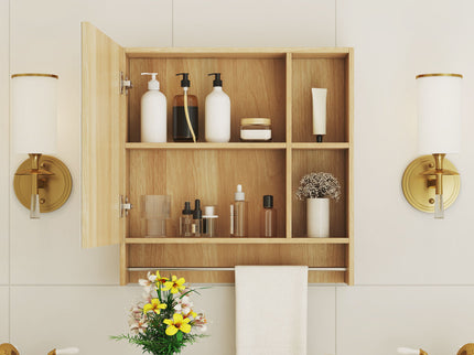 Bathroom Mirror Medicine Cabinet Wall Mounted With Shelves