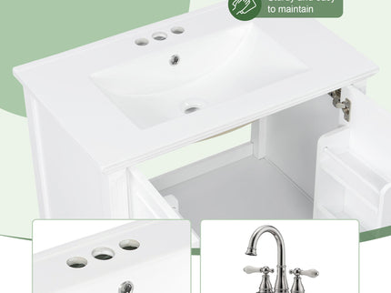 Freestanding Vanity With 1 Drawer & 2 Soft Close Doors With Door Mounted Storage