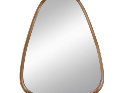 Irrgeular Mirror With Frame, Wall Mirror For Living Room Bathroom Entryway - Brown