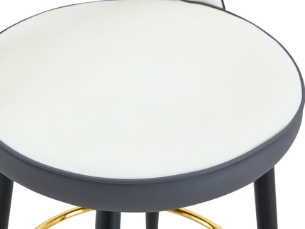 Upholstered Rotatable Bar Chair With Metal Legs For Dining Room