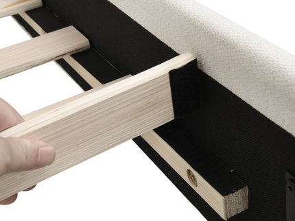 Upholstered Platform Bed Frame With Curved Headboard