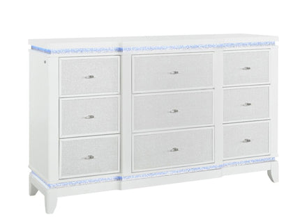 Adalid - 5 Pieces Bedroom Set With LED Lights And Glittered Detailing