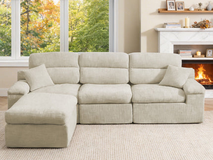 Corner Chaise Sofa With High Backrest
