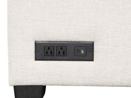 U-Shaped Sectional Sofa Pull Out Sofa Bed With Two USB Ports, Two Power Sockets, Three Back Pillows And A Storage Chaise For Living Room