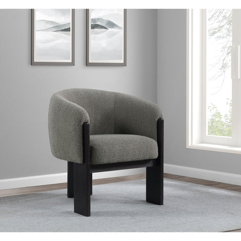 Maciel - Upholstered Barrel Back Accent Chair - Mushroom