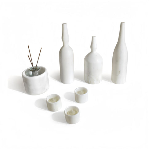 7 Pieces Luxury Natural Marble Living Room Accessories Set