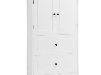 Bathroom Storage Cabinet With 2 Doors And Drawers, Adjustable Shelf