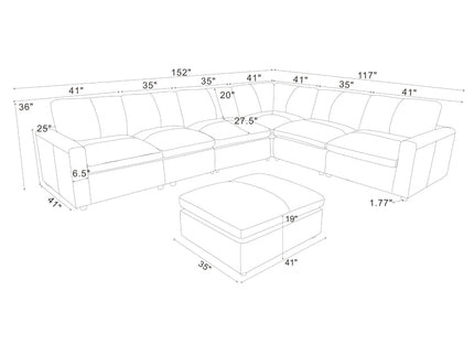 Upholstered Large Seating Modular Sectional