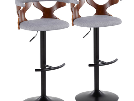 Gardenia - Contemporary Adjustable Barstool, Swivel With Rounded T Footrest (Set of 2)