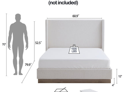 Hosford - Minimalist Upholstered Wingback Bed