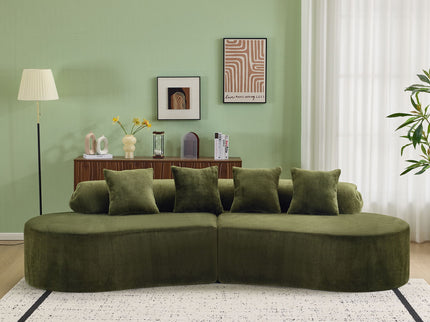Modern Curved Sofa With Pillows