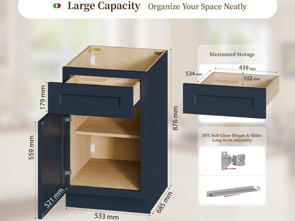 Shaker Base Cabinet & Soft-Close Door And Drawer