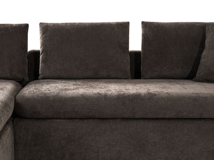 Modern L Shaped Sectional Sofa With Upholstery And Wooden Storage