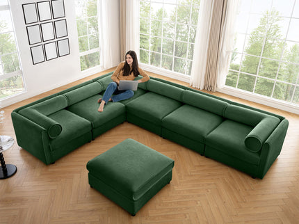 Contemporary Elegant Sofa With Storage And Ottoman