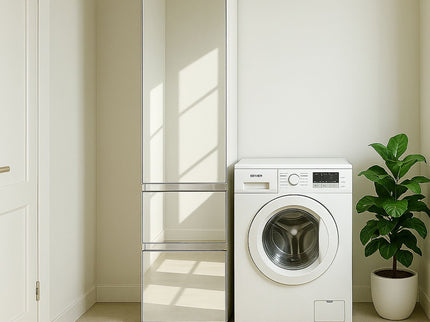 Elise - Slim Modular Closet Cabinet With Mirror - White