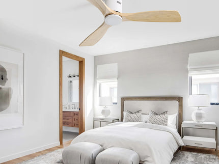 Low Profile Ceiling Fan DC, 3 Blade, Noiseless Reversible Motor, Remote Control