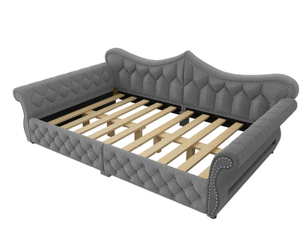 Upholstered Daybed With LED Lighting And Nailhead Trim